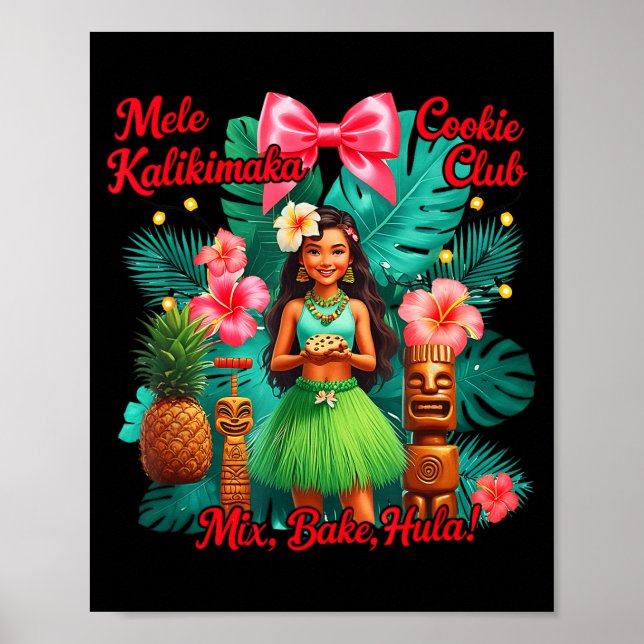 Poster Beach Mele Kalikimaka Hawaiian Tail Party Santa Tu (Frente)