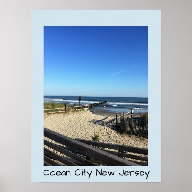 Pôster Beach Ocean City New Jersey (Frente)