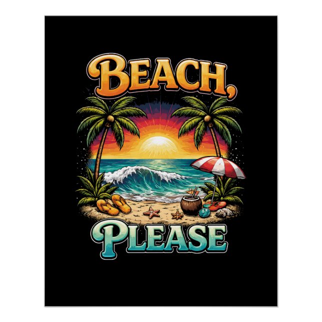 Pôster Beach, Please (Frente)