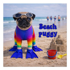 Pôster Beach Puggy