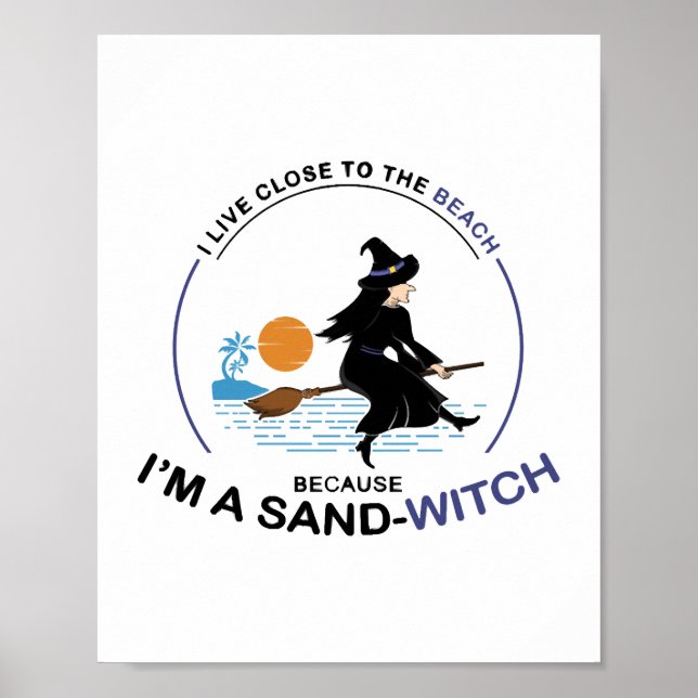 Poster Beach Sand-Witch para a Festa de Halloween (Frente)