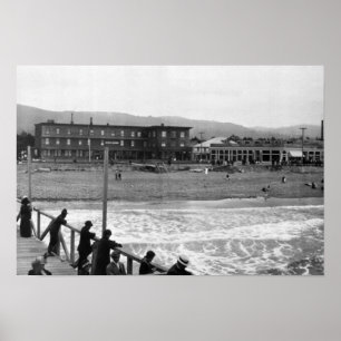 Pôster Beach Scene at Seaside, Oregon Photograph
