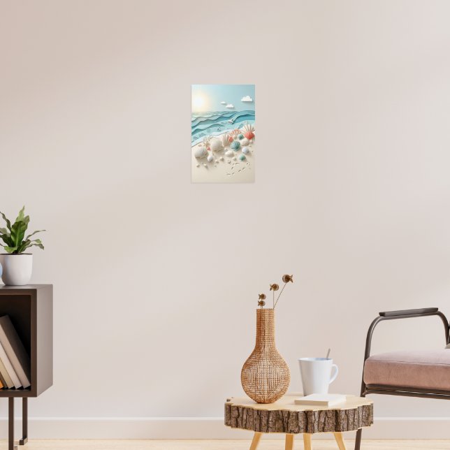 Poster Beach Sunrise & Seashells (Sala de Estar 3)