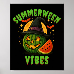 Poster Beach Watermelon Summerween Vibes Witeen Halloween