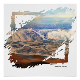 Pôster Beach Waves Blue 