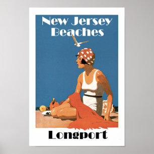 Poster Beaches de Nova Jersey ~ Longport