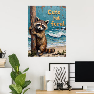 Poster Beachside Wanderer: Raccoon no Posto