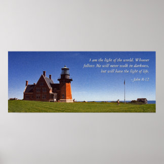 Poster Beacon of Southeast Block Island ( With Words))
