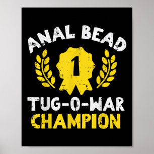 Poster Bead Tug O War Champher Engraçado Dizendo Humor Ad