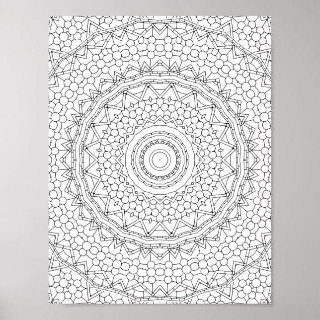 Poster Beaded Star Geometry Coloring Page Pattern Design (Frente)