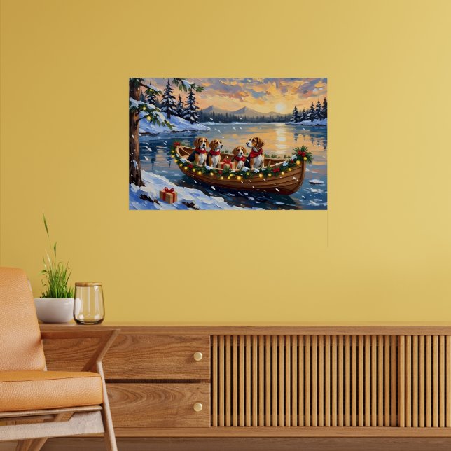 Poster Beagle Christmas Boat Holiday (Sala de Estar 2)