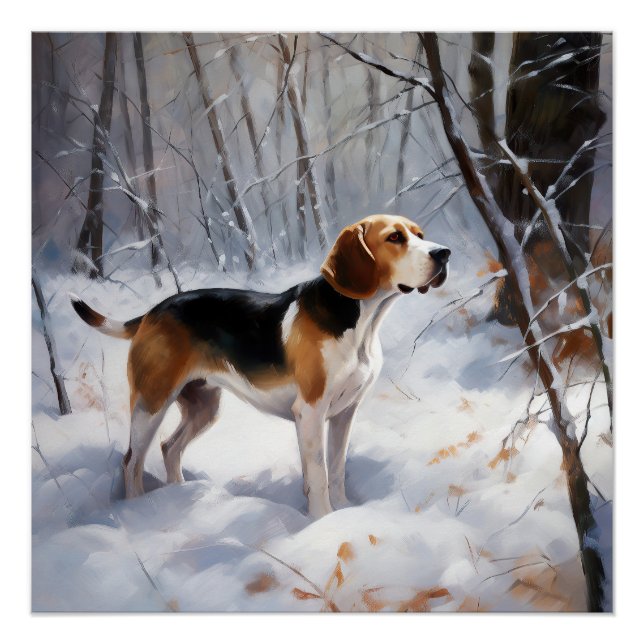 Pôster Beagle Deixe-O Neve Natal (Frente)