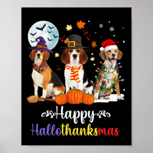 Poster Beagle Dog Halloween Feliz Natal Halloth