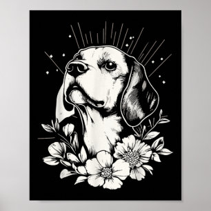 Poster Beagle Dog Lover Tatuagem do Estilo Retro