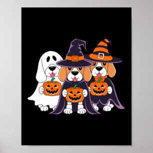 Poster Beagle Ghost Pumpkin Halloween Design Para Amor De
