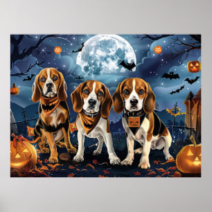 Poster Beagle Halloween Spooky