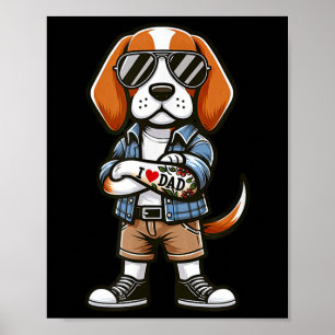 Poster Beagle I Love Pai Encantado Dog Tattoo