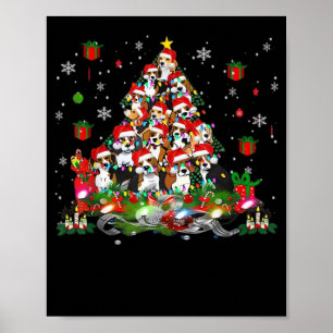 Poster Beagle Natal Camisetas Divertidas Beagle Árvore de