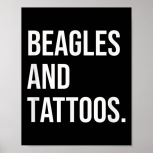Poster Beagles E Tattoos Proprietário De Beagle Cão Inclu