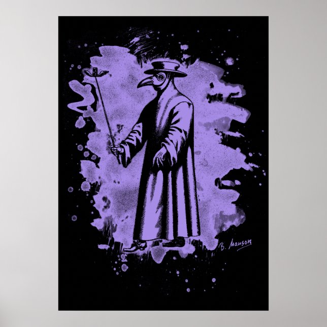 Poster Beak bleached Doc violet - Plague doctor - (Frente)