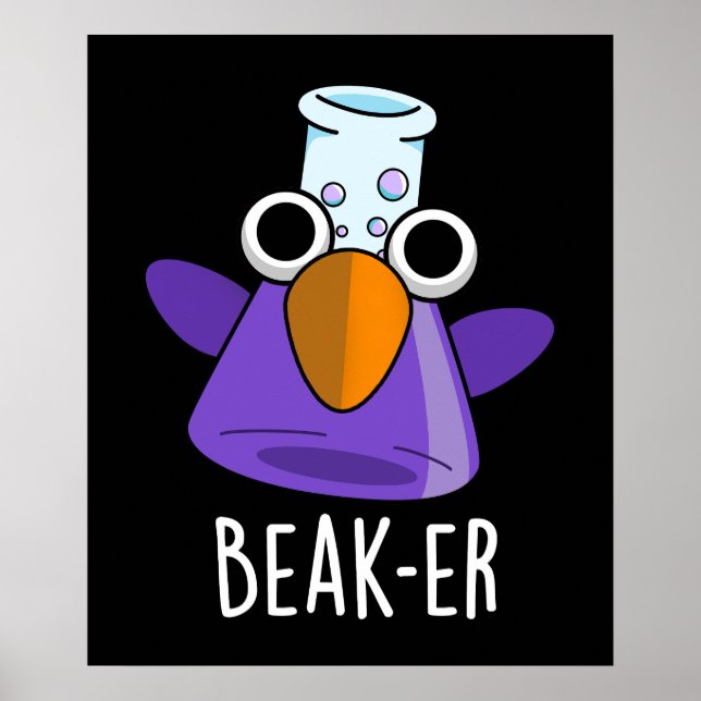 Poster Beak-er Piada de Química Divertida Punho Sombrio (Frente)