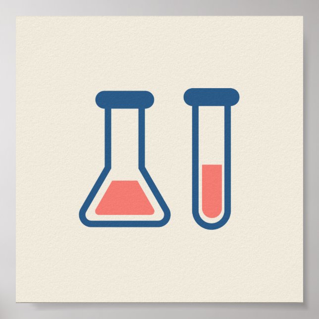 Poster Beaker & Test Tube Science Themed (Frente)