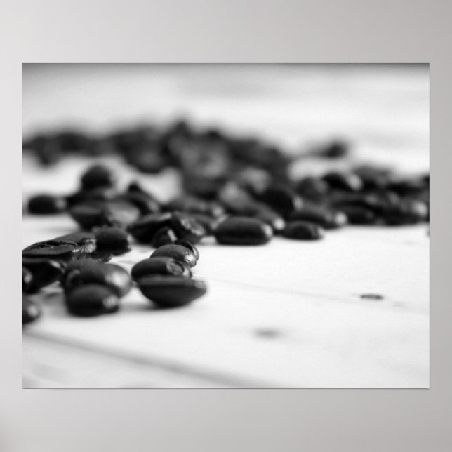Poster Beans de café preto e branco espalhados 16x20 (Frente)