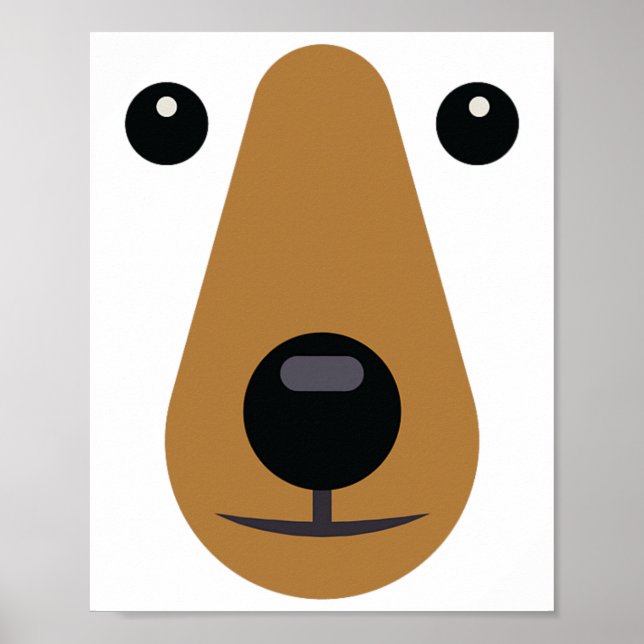 Poster Bear Face Fácil Fácil Figurino De Halloween Adulto (Frente)