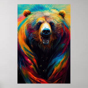 Poster Bear Grizzly Animal Discovery Adventure Nature Pla