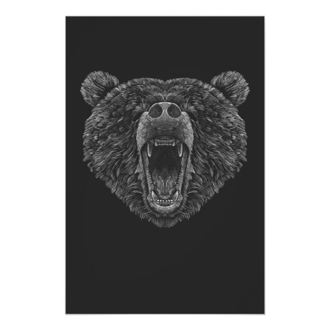 Pôster Bear head roaring (Frente)