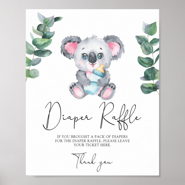 Poster Bear Koala - fralda (Frente)