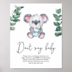 Poster Bear Koala Não diga amor