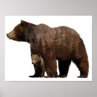 Bear Mãe Cubo Bebê Exposição Dupla