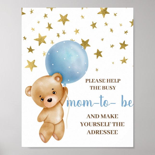 Poster Bear Mãe para ser o sinal do destinatário (Frente)