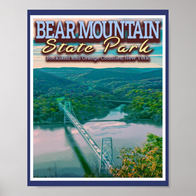 POSTER BEAR MOUNTAIN STATE PARK - BEAR MOUNTAIN BRIDGE NY (Frente)