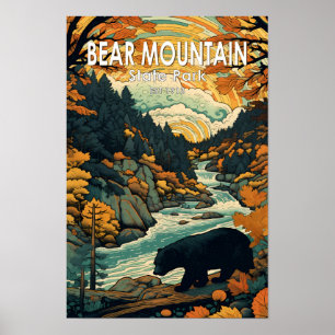 Poster Bear Mountain State Park Nova York Viagem Vintage