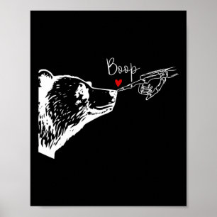 Poster Bear Skeleton Boop Bear Dia de as Bruxas engraçado
