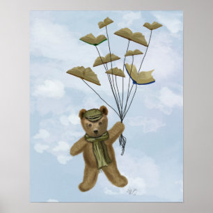 Poster Bear with Book Butterflies