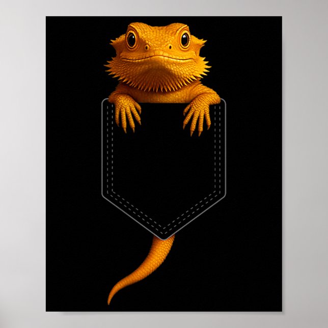 Poster Bearded Dragon Cket Cute Exotic Lizard Reptile Pet (Frente)