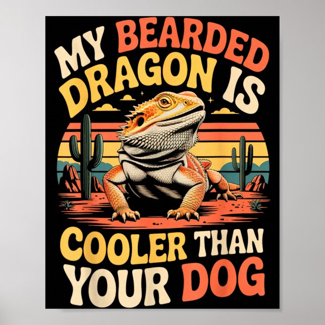 Poster Bearded Dragon Cooler Reptile Animal Beardie Beard (Frente)