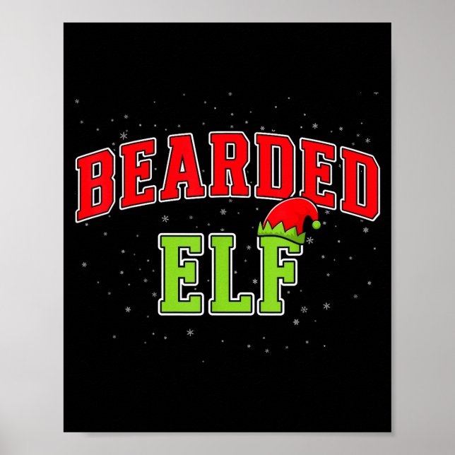 Poster Bearded Elf Christmas Family Matching Group Xmas  (Frente)