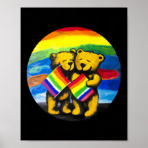 Bears Love Casal LGBT Sinalizador do arco-íris