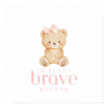 beary brave childhood cancer sick kids custom name