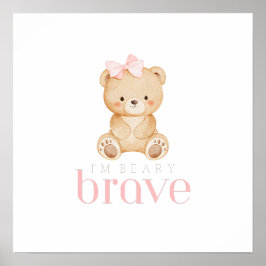 Poster beary brave childhood cancer sick kids cute