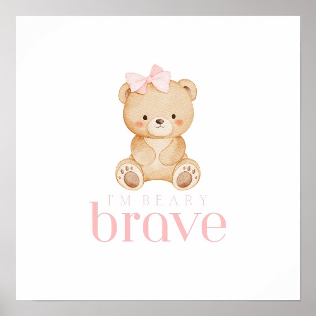 Poster beary brave childhood cancer sick kids cute (Frente)