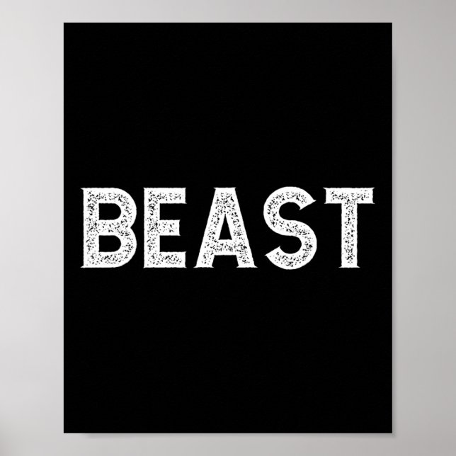 Poster Beast Cool Men's Gym Workout Sport Muscle Bodybuil (Frente)