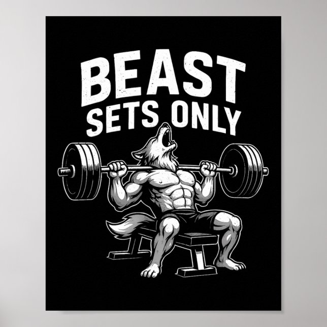 Poster Beast Define Somente Malhação De Workout Do Wolf G (Frente)