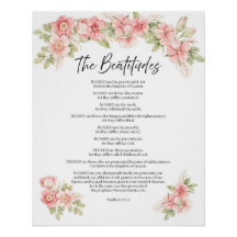 Beatitudes de Floral Aquarela em Rosa