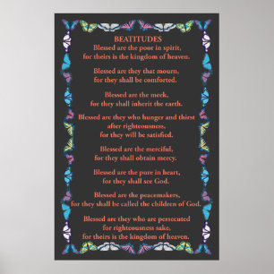 Pôster Beatitudes em um quadro da borboleta
