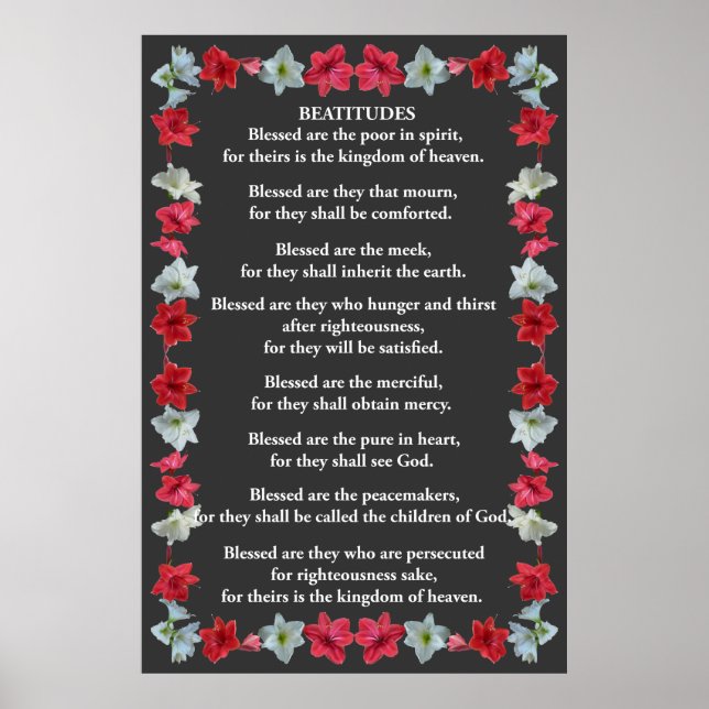 Pôster Beatitudes em um quadro de Amaryllis (Frente)